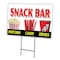 Signmission Snack Bar Candy Popcorn Yard & Stake outdoor plastic coroplast window, 1824 Snack Bar Candy Popcorn C-1824 Snack Bar Candy Popcorn - alternate 1